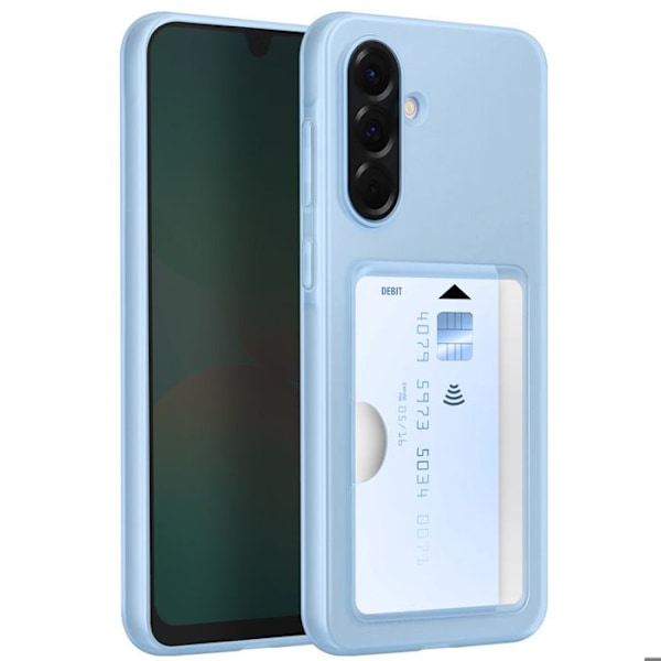 Coque pour Samsung A56 Porte carte Silicone Soft touch Original Samsung Bleu Blå