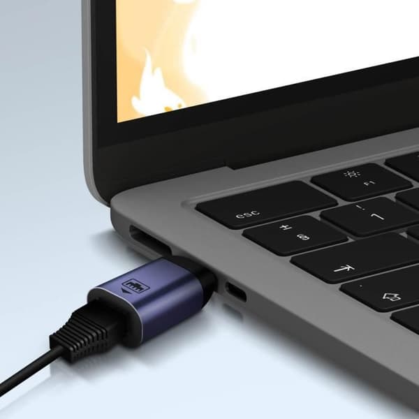 USB-C til Ethernet-adapter - AVIZAR - 100 Mbps hastighed - Kompakt design - Mørkegrå