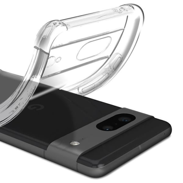 Skal och skyddsfilm - AVIZAR - Google Pixel 7 - Förstärkt Silikon - Härdat Glas 9H - Transparent Vit