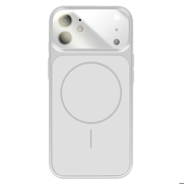 iPhone 12-fodral Kompatibel med MagSafe Matt AG-glas Silver Grå