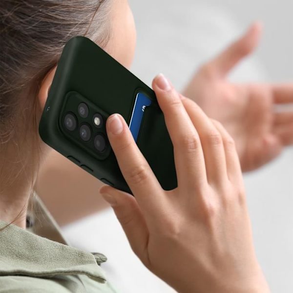 Samsung Galaxy A33 5G Skyddsfodral - FORCELL - Mjuk silikon - Grön - Kortförvaring Grön