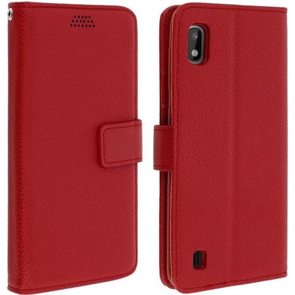 Kansi Samsung Galaxy A10 Folio Case Soft Touch -tukivideolle, punainen Röd