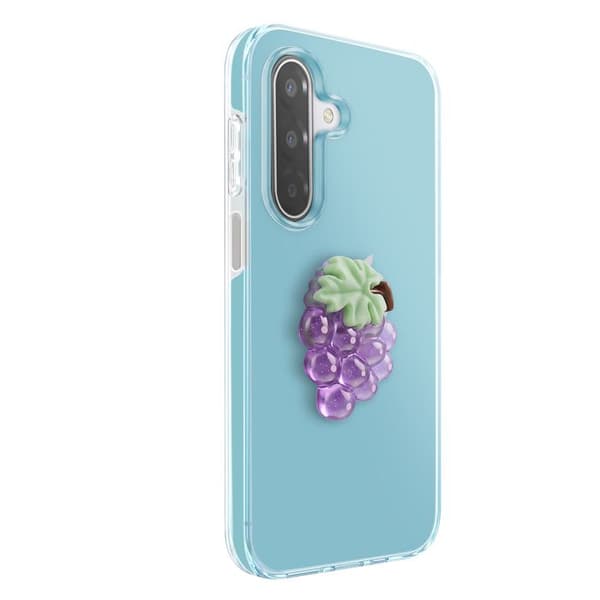Cover til Galaxy A17 med 3D-reliefmønster af druer og forhøjet blå kant Blå