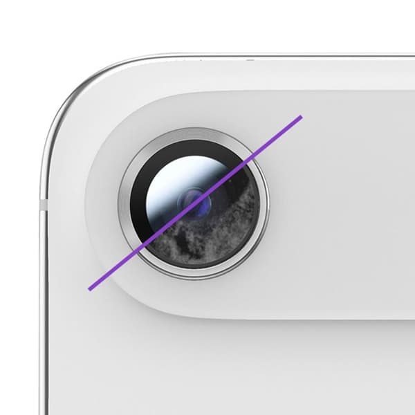 Skydd för kameramål med förstärkt silverram för iPhone Air