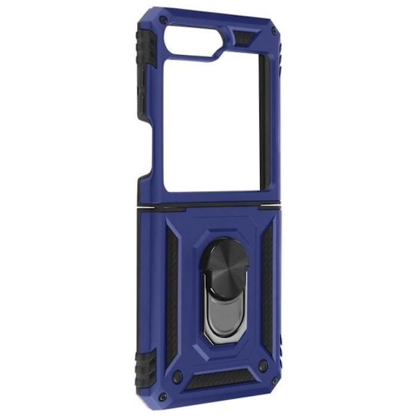 Taske til Samsung Z Flip 5 - AVIZAR - ArmoRing Series - Hybrid - Magnetisk ring - Midnatsblå Blå