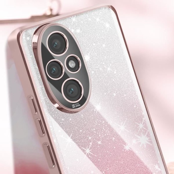 Honor 200 Pro Suojakuori, Kimaltava Kuvio, Värjätty, Kamera Suojattu, Rose Champagne Rosa