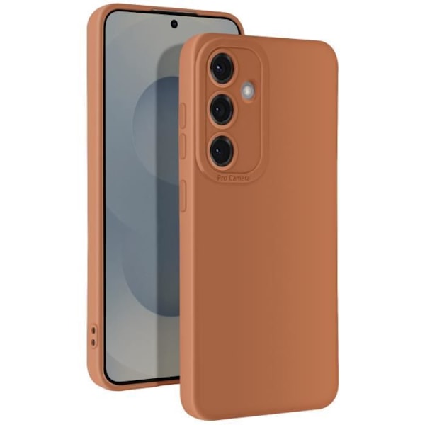 Siliconfodral för Samsung Galaxy S25, mjukt, skydd för kamerablock, brun kastanj