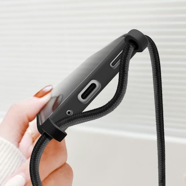 Coque Cordon Puoli Jäykästä Pehmeä Kosketus Samsung Galaxy A16 Musta Svart