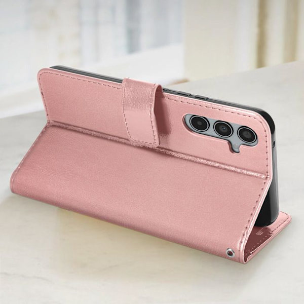Plånboksfodral till Samsung A35 5G - MAYAXESS - Champagnerosa - Stativ och armbandsfunktion Rosa