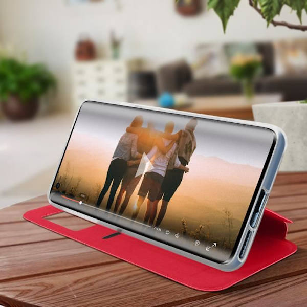 AVIZAR-kotelo Xiaomi Mi 10 / 10 Pro - Näyttöikkuna - Korttipidike - Roosa Rosa
