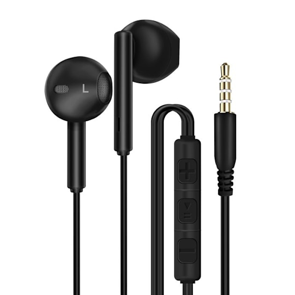 Jack 3,5mm Intraöronhörlurar 1,2m Musik och Samtal Handsfree LinQ Svart
