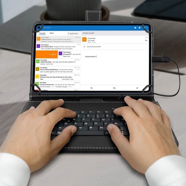 10-tums surfplatta - AVIZAR - USB-C AZERTY-tangentbord - Vikbart stöd - Magnetisk fäste Svart