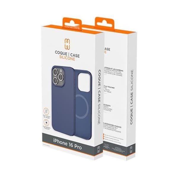 Cover til iPhone 16 Pro - MW - Silikone - Blå - Oléofob - Anti-ridser Blå