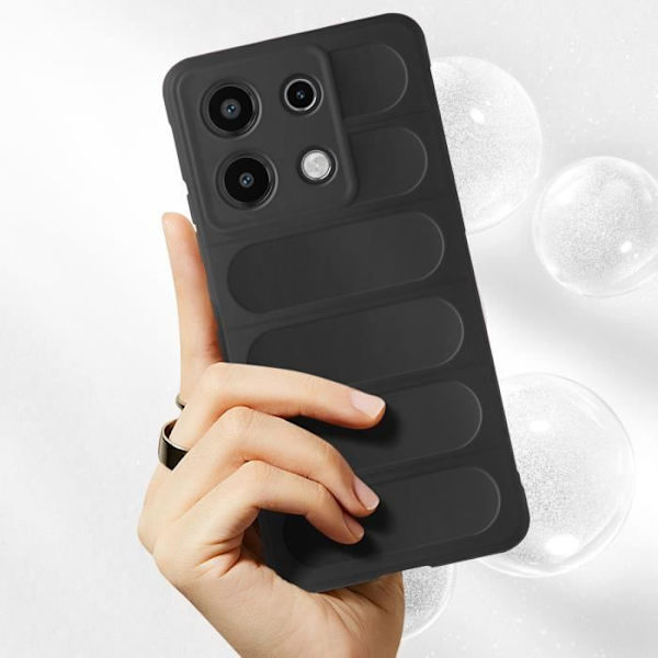 Fodral till Xiaomi Redmi Note 13 4G Soft Silikon Anti-Slip Design Svart Svart