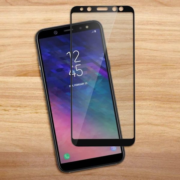 Film till Samsung Galaxy A6 - AVIZAR - Skärmskydd i härdat glas - Svart Svart