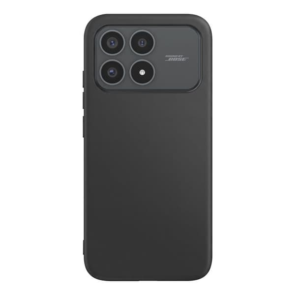 Silicone cover til Poco F8 Pro, blød, stødabsorberende, olieforsinket, sort Svart