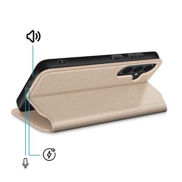 Magnetisk Klapetui til Galaxy S26 Classic Edition med Ståfunktion i Guld Gul