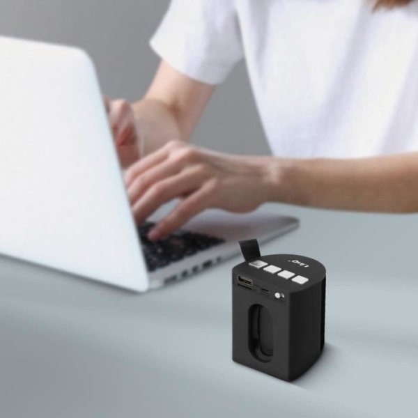 Trådløs Bluetooth Højttaler - LinQ - Sort - FM Radio - Multifarvet LED - 3W Svart