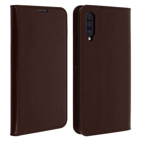 Etui til Samsung Galaxy A50 - AVIZAR - Folio Lædrecover - Video Støtte - Brun - Fuld Beskyttelse Brun