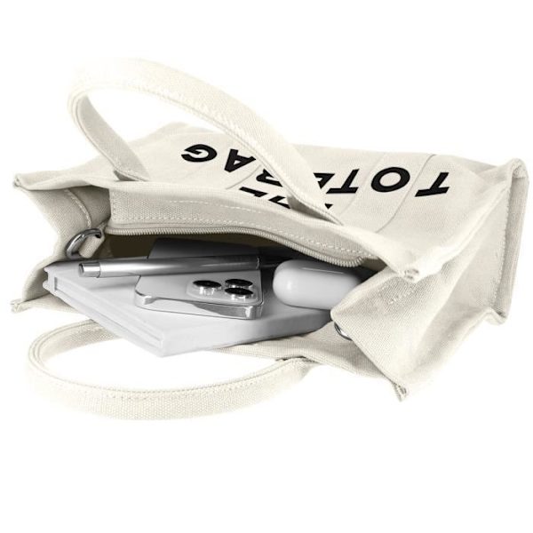 Totebag-håndtasken i beige galantry-stof