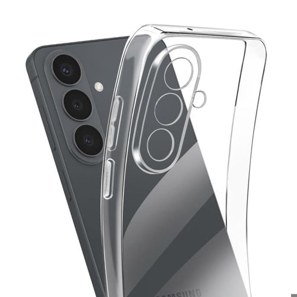 Siliconfodral för Galaxy S26 Plus med upphöjd kamerakontur, transparent Vit