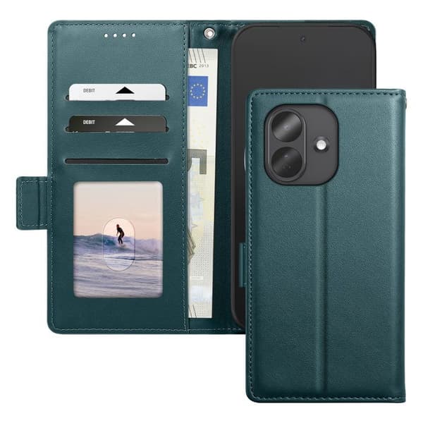 Pungetui til Redmi Note 17 Pro Serie Smart Book med Støtte Grøn Fyr Grön
