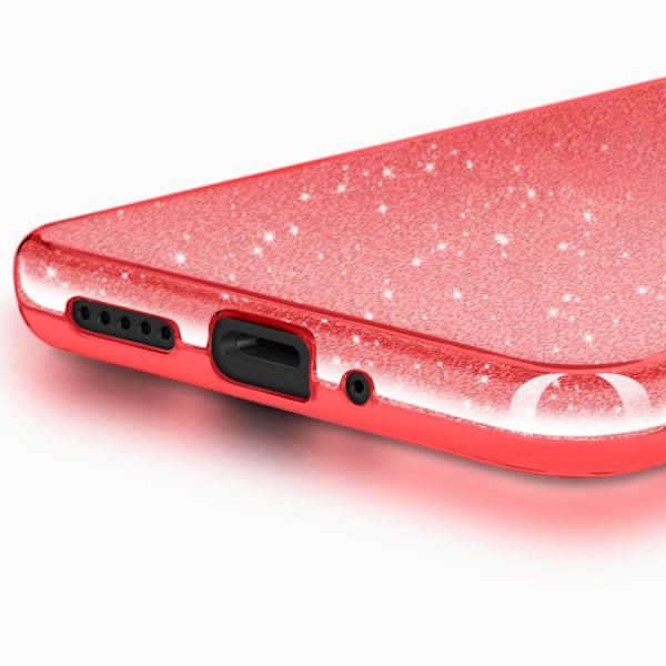 Glittrande Skyddsetui för Xiaomi Redmi 14C Chockresistent Röd Röd
