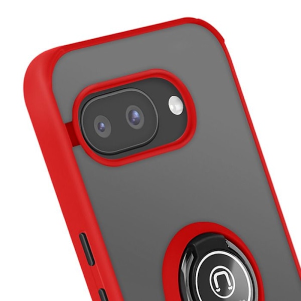 Kuori Google Pixel 9a Magneettisormus Läpinäkyvä Punainen Röd
