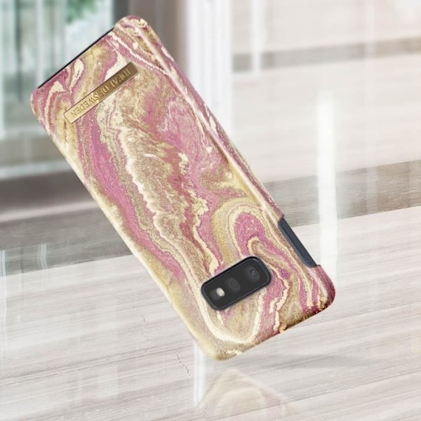 Coque - IDEAL OF SWEDEN - Samsung Galaxy S10e - Slidstærk - Elegant design - Kompatibel med trådløs QI-opladning Golden Blush
