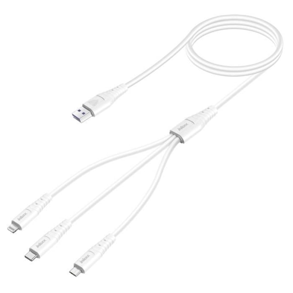 USB-kaapeli Lightning - USB C ja Micro USB Inkax Valkoinen Vit