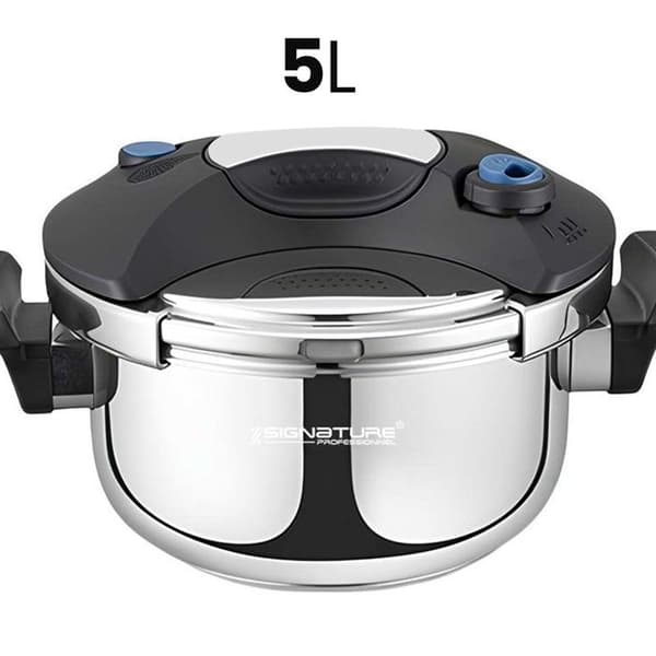 Tryckkokare - ROSENBERG - 5L - Rostfritt stål - Non-stick - Säkerhetsventil Grå