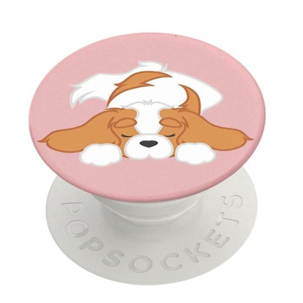 Sormus ja universaali tuki - POPSOCKETS - Pupper Napper - Vedettävä - Videotuki - Valkoinen/Vaaleanpunainen Vit/rosa
