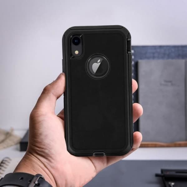 Coque - Apple - iPhone XR - Hård Beskyttelse - Stødsikker - Flere Lag - Sort Svart