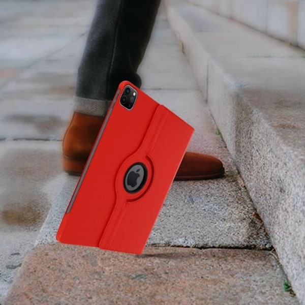 Kotelo - Apple - iPad Pro 11 2020 - Koko Peitto - Kääntyvä Tuki 360° - Punainen Röd