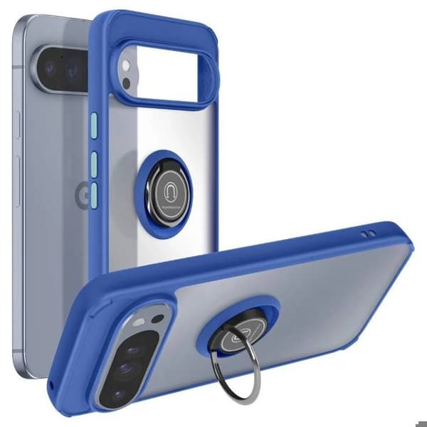 Stødabsorberende Cover - AVIZAR - Google Pixel 10 / 10 Pro - Magnetring - Gennemsigtigt Design - Blå Blå