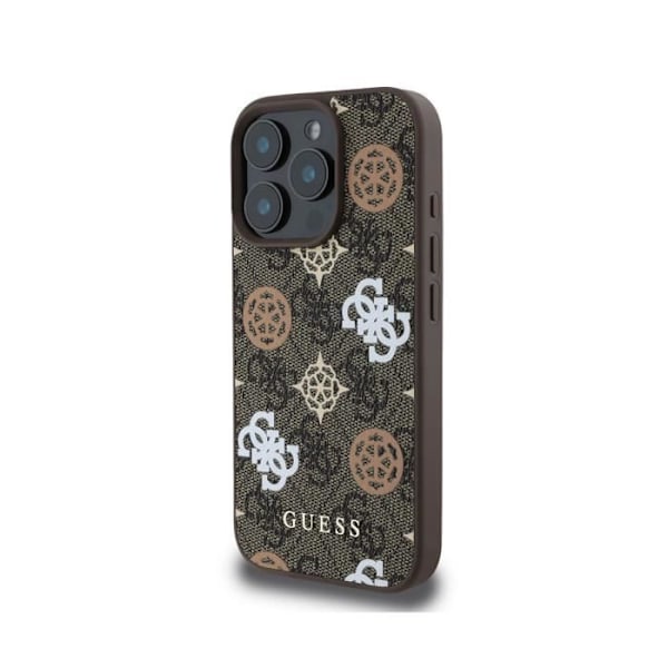 Coque pour iPhone 16 Pro Compatible MagSafe Édition 4G Pionin Ultra-Chic Guess Ruskea Flerfärgad