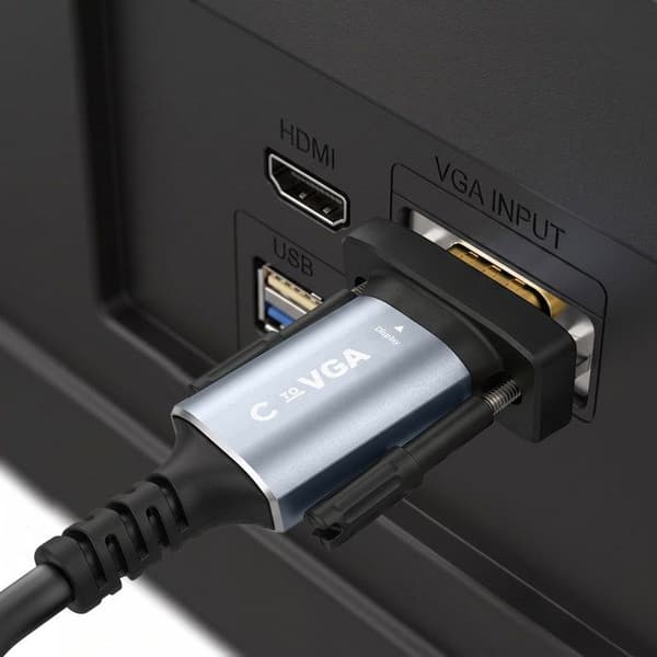 USB-C - VGA -videoadapterikaapeli 1,8 m Full HD 1080p LinQ Musta