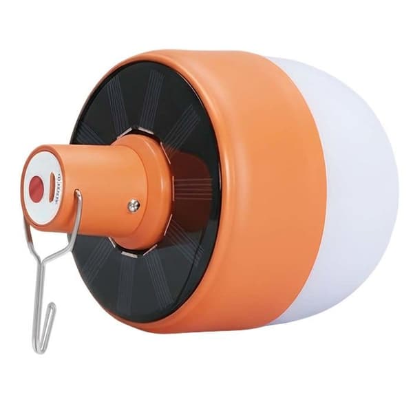 Solcellelampe - AVIZAR - Solcelle Camping 10W - 5 LED-tilstande - 1200mAh USB - IP44 Orange