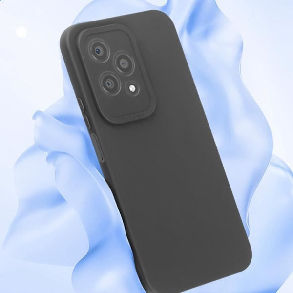 AVIZAR halvstyvt fodral för Honor 200 Lite - Soft-touch matt silikon - Skyddat kamerablock - Svart Svart