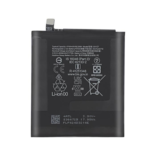 Intern batteri för Google Pixel 9 Pro 4700mAh modell GWRL2 Google Svart Svart