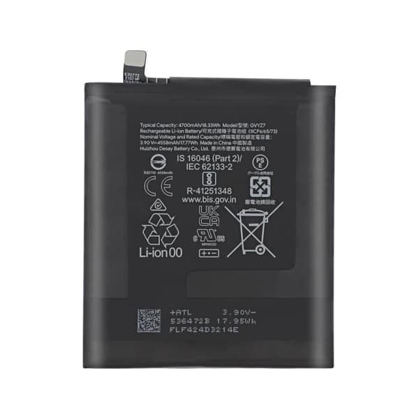 Intern batteri - GOOGLE - Pixel 9 Pro - 4700mAh - Sort - Overholder CE og RoHS Svart