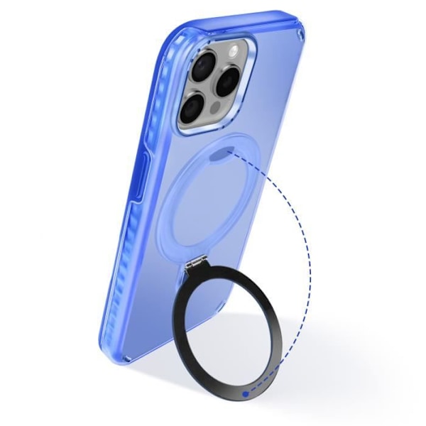Coque MagSafe - Antichock - iPhone 13 Pro - Fällbart Stöd - Blå - Bimaterial Blå