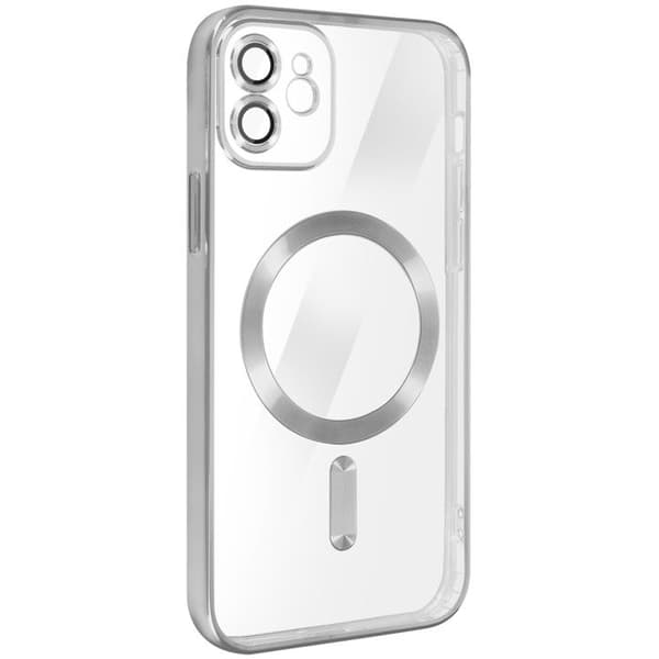 MagSafe-cover til iPhone 12 Silikone Kamera Beskyttelse Kromkant Sølv Pengar