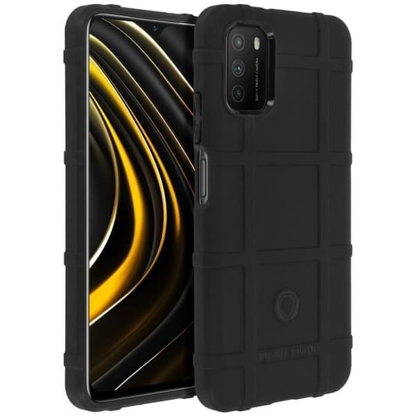 Coque - Xiaomi - Poco M3 / Redmi 9T - Fleksibel Forstærket - Relief Tern - Sort Svart