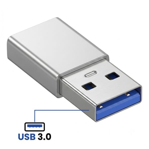 USB-C Hon till USB 3.0 Hane Höghastighet 5Gbps Blå Stjärna Silver