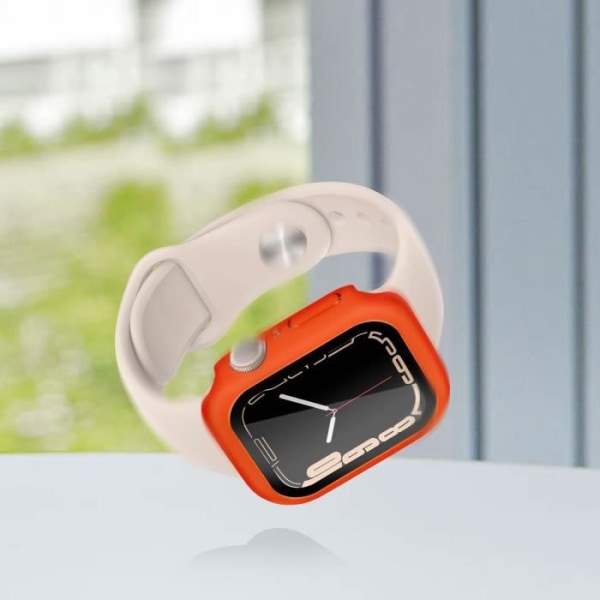 AVIZAR fodral för Apple Watch Series 7 (41 mm) - styvt, ultratunt, skyddsglas - orange