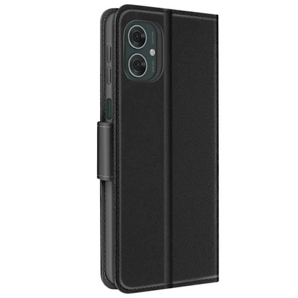 Motorola Moto G55 Nahkakotelo Saffiano Fancy Musta Svart