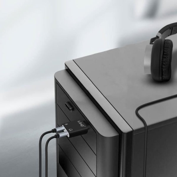 Eksternt lydkort USB 2.0 / 3.5mm Jack Audio Mikrofon Surround 7.1 LinQ Sort