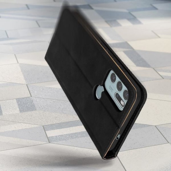 Motorola Moto G60s plånboksfodral Videostöd Magnetisk flik Svart
