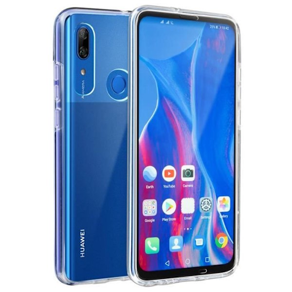 Coque - AVIZAR - Huawei P Smart Z / Honor 9X - Heltäckande skydd - Tunn design - Hård och mjuk Klar vit
